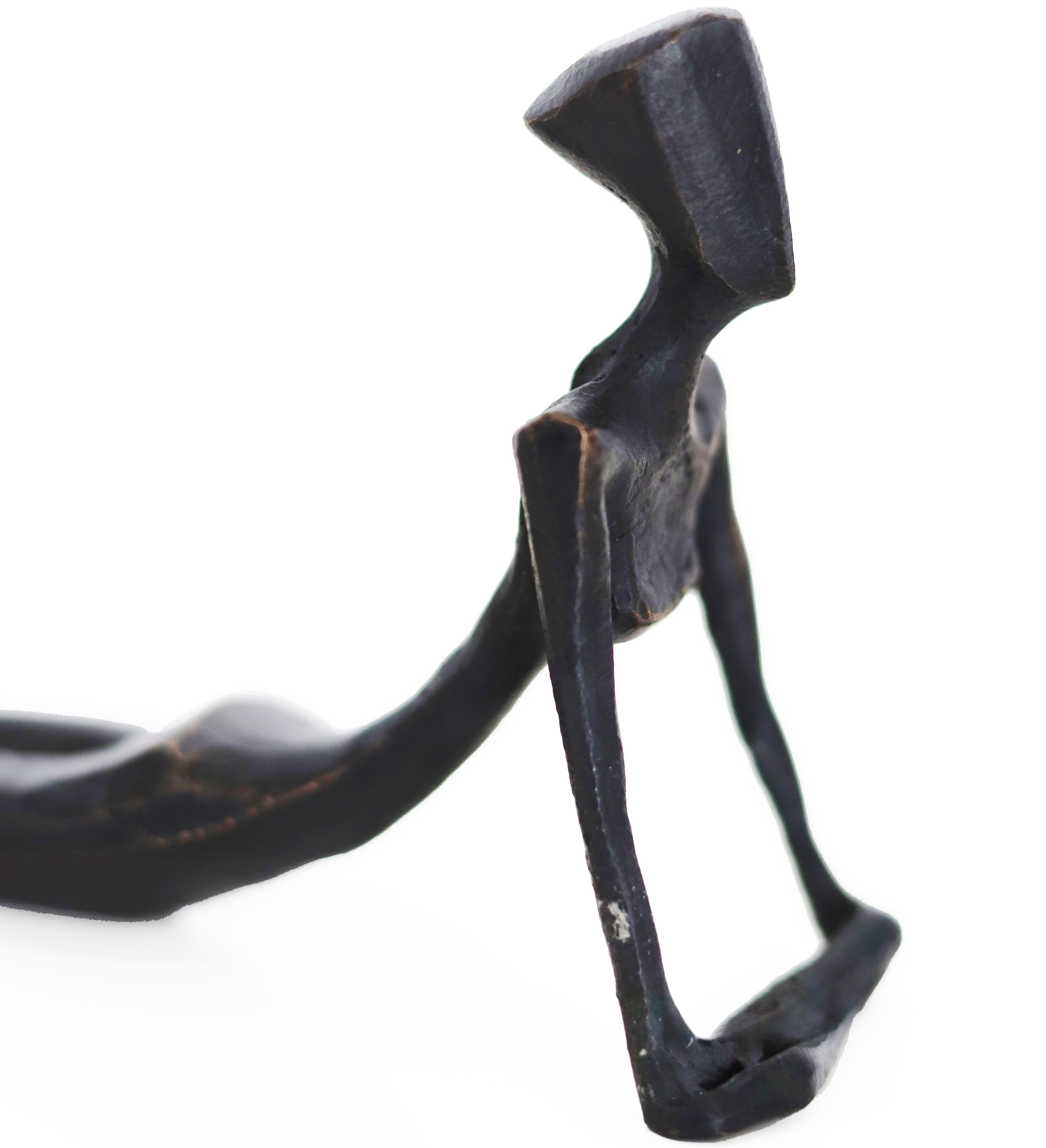 Simone - Abstract Figurative Small Bronze Sculpture for Shelf or Table For Sale 2