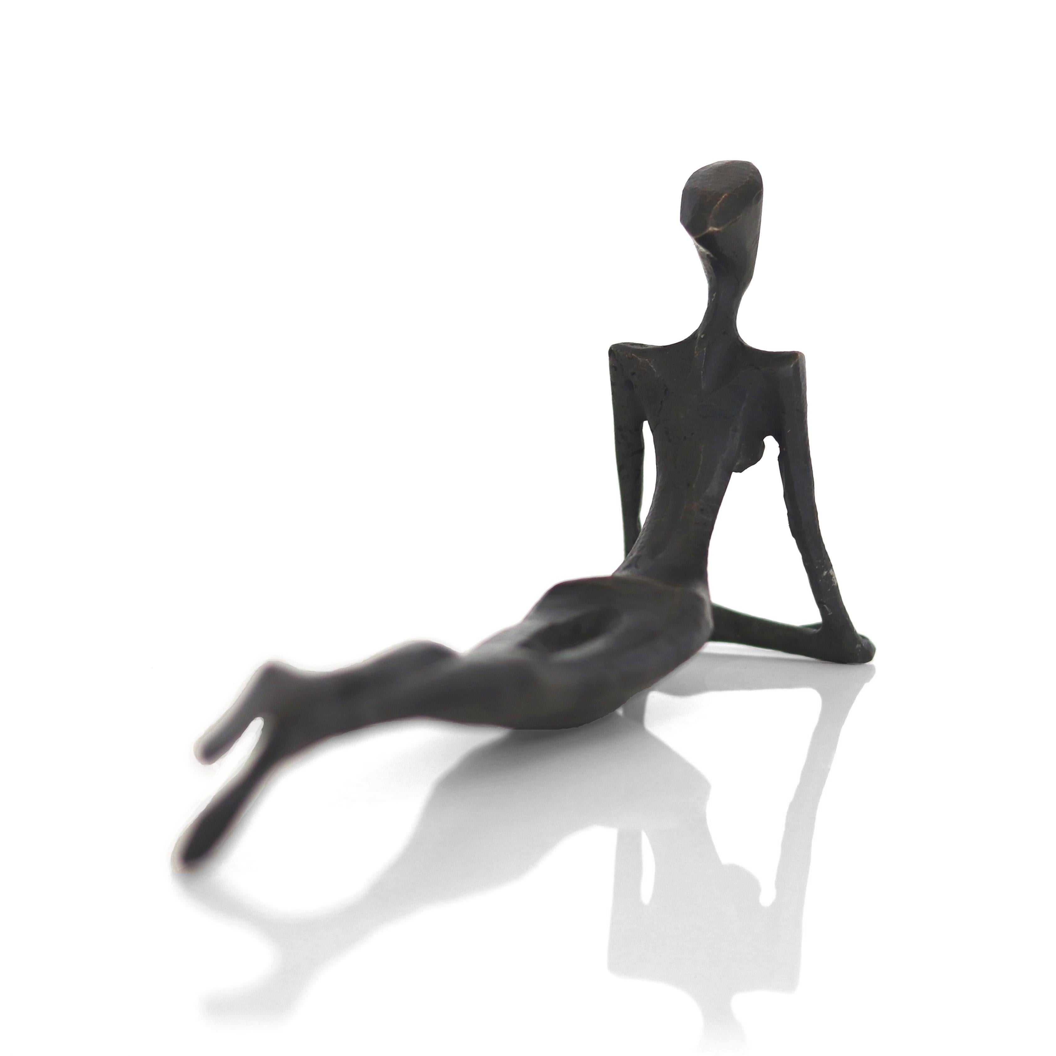 Simone - Abstract Figurative Small Bronze Sculpture for Shelf or Table For Sale 5