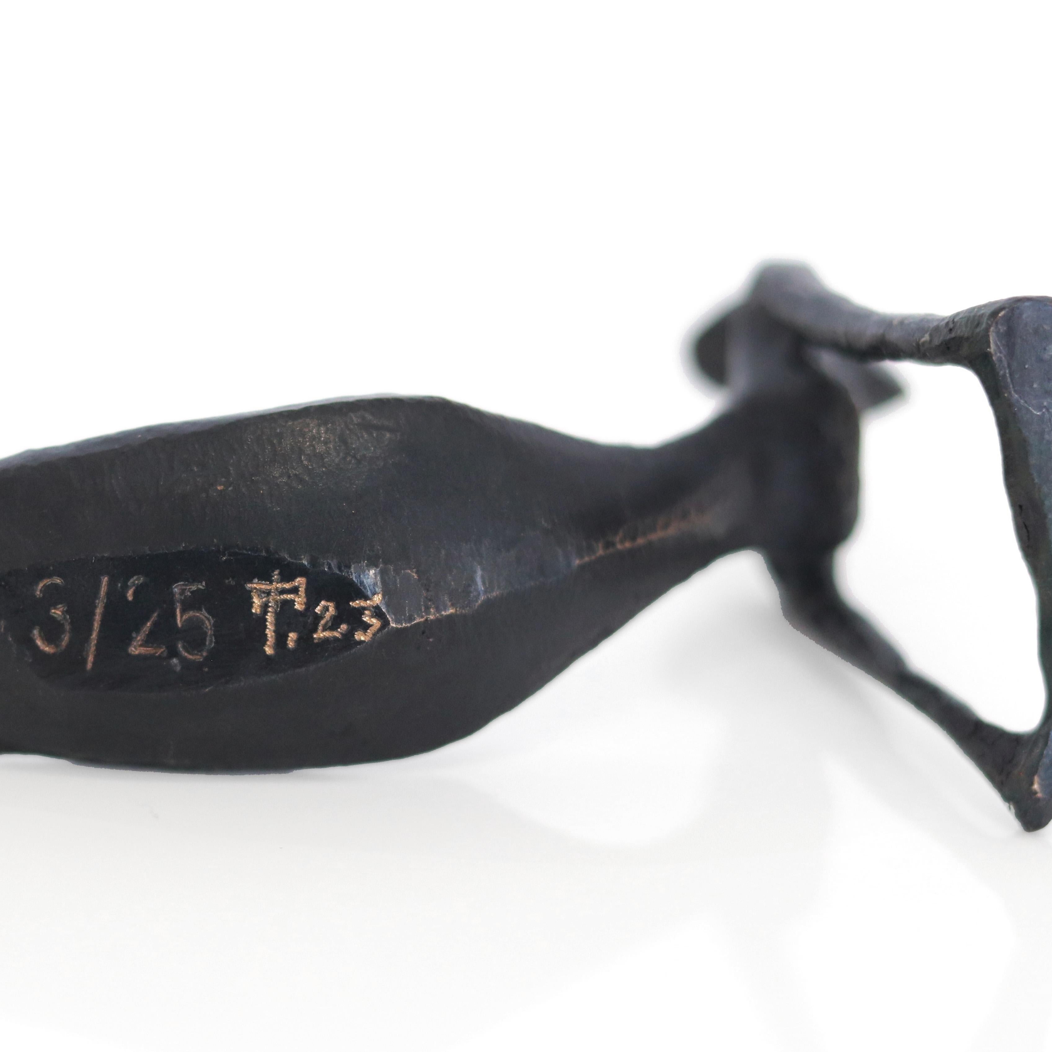 Simone - Abstract Figurative Small Bronze Sculpture for Shelf or Table For Sale 6