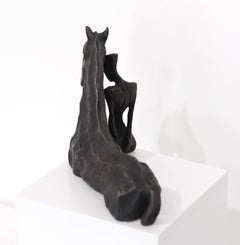 Susi Con Cavallo - Horse and Female Figure One-of-a-kind Cubist Bronze Sculpture