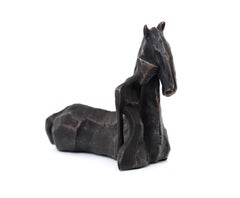 Susi Con Cavallo - Horse and Female Figure One-of-a-kind Cubist Bronze Sculpture