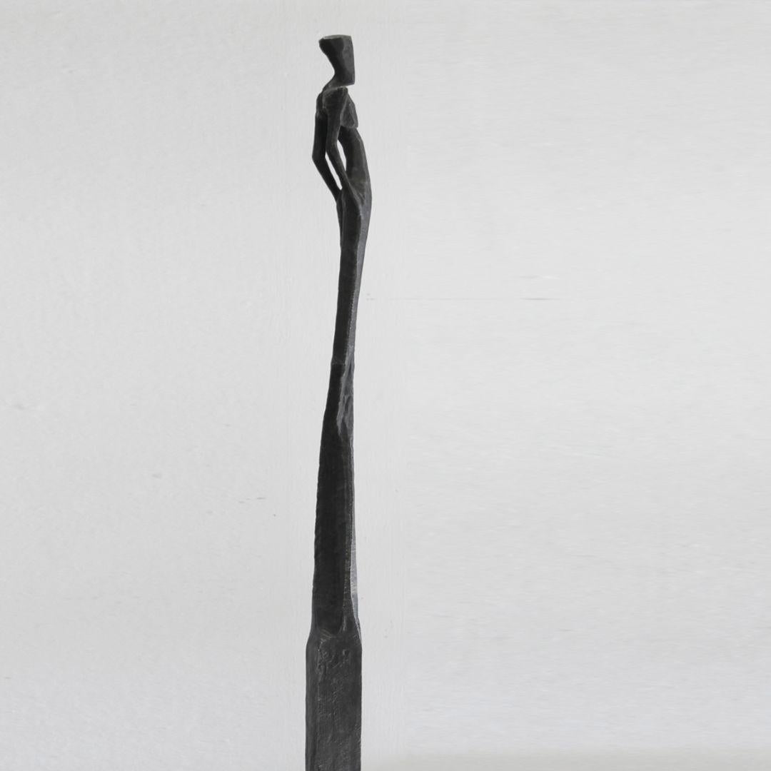 The Guardian by Nando Kallweit 167cm Elegant bronze sculpture of human figure For Sale 2