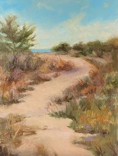 "Una passeggiata tra le dune" - Pittura paesaggistica a olio su masonite, 2023