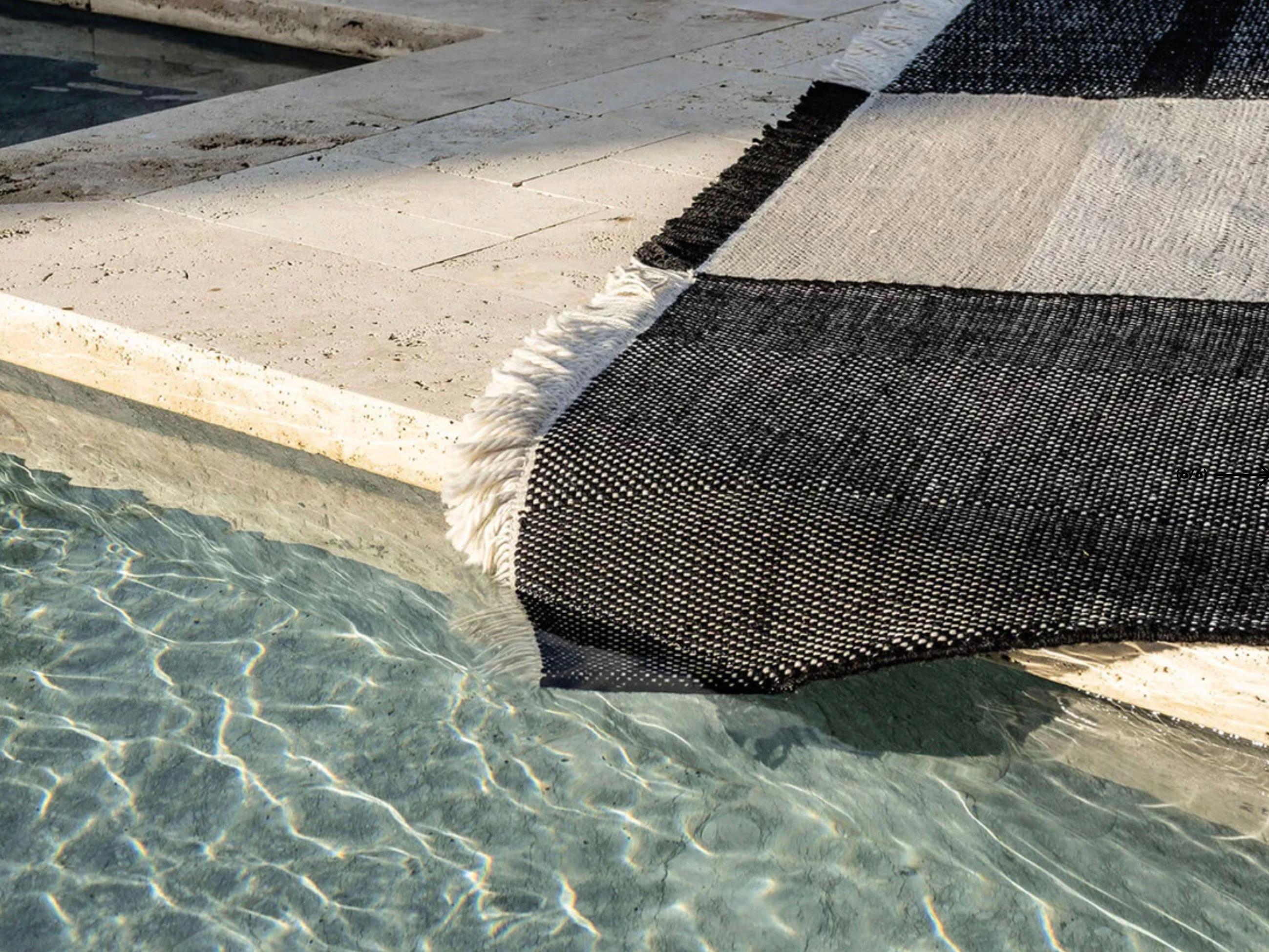 Mid-Century Modern Nani Marquina & Elisa Padrón 'Tres' Outdoor Rug in Pearl For Sale