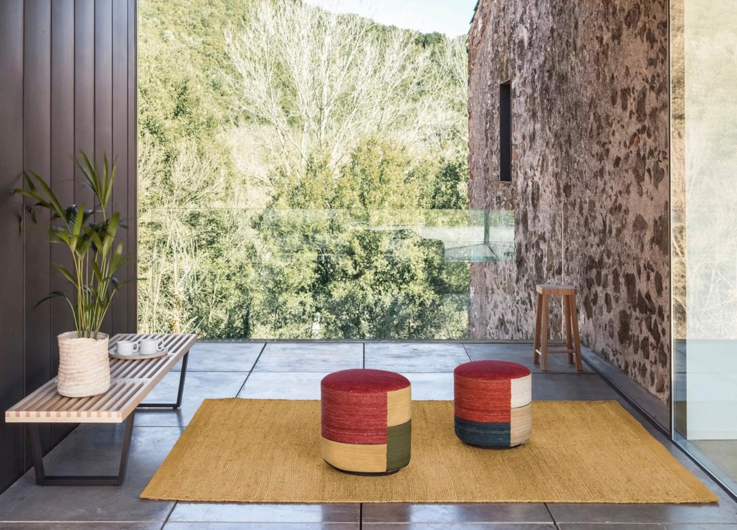 Nani Marquina & Marcos Catalán Set of 4 'Kilim' Poufs for Nanimarquina. New, current production. Set of 4.

With the desire to transfer the experience and knowledge of the textile world to a three-dimensional element, nanimarquina adds the Kilim