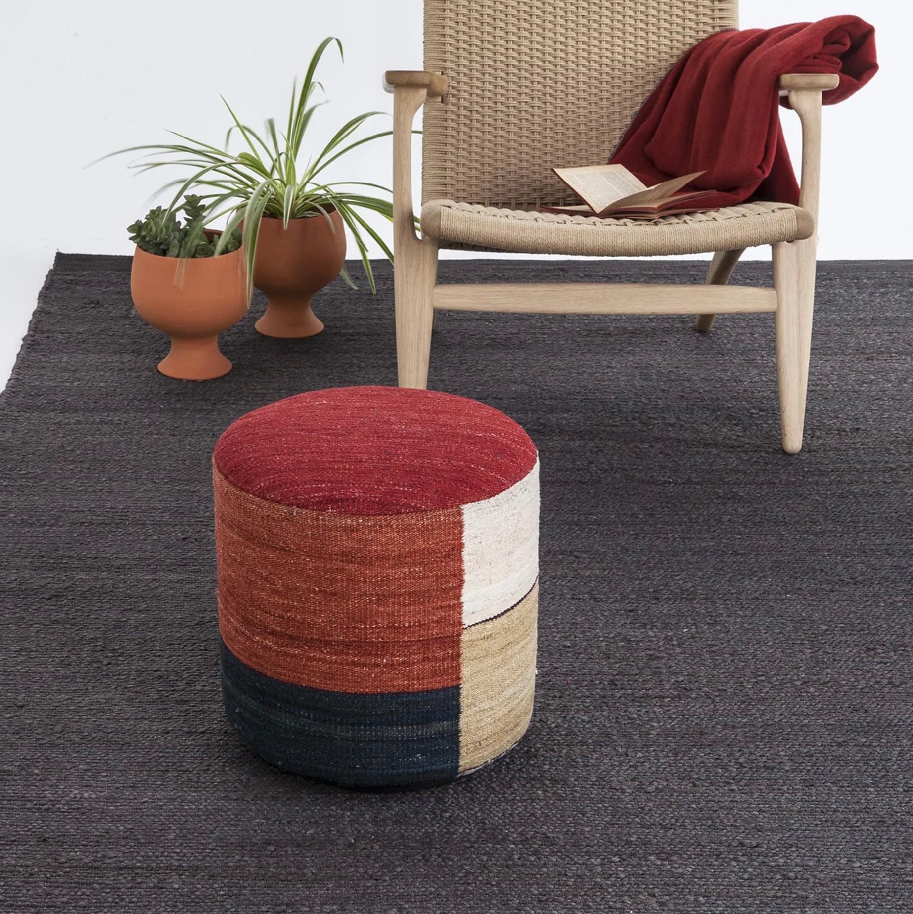 Hand-Crafted Nani Marquina & Marcos Catalán Set of 4 'Kilim' Poufs for Nanimarquina For Sale