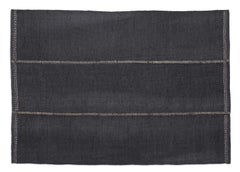 Nani Marquina Mía Rug in 'Navy' with Dashed Stitching in Beige 170x240 cm