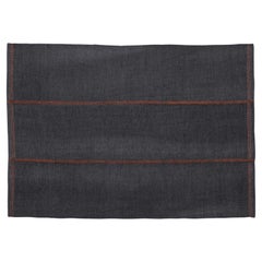 Nani Marquina Mía Rug in 
Navy
 with Dashed Stitching in Red 200x300 cm