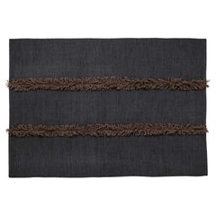 Nani Marquina Mía Rug in 
Navy
 with Fringing in Brown 200x300 cm