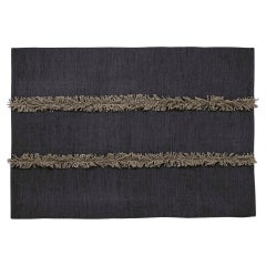 Nani Marquina Mía Rug in 
Navy
 with Fringing in Stone Beige 200x300 cm
