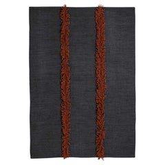 Nani Marquina Mía Rug in 
Navy
 with Fringing in Stone Red 170x240 cm