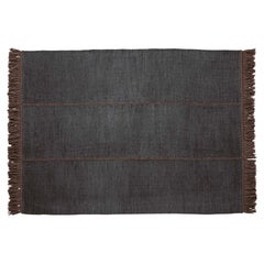 Nani Marquina Mía Rug in 
Navy
 with Macramé Fringing in Brown 200x300 cm