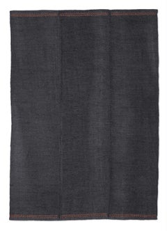 Nani Marquina Mía Rug in 'Navy' with Two Color Dashed Stitching 170x240 cm