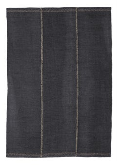 Nani Marquina Mía Rug in 'Navy' with Two Color Dashed Stitching 200x300 cm