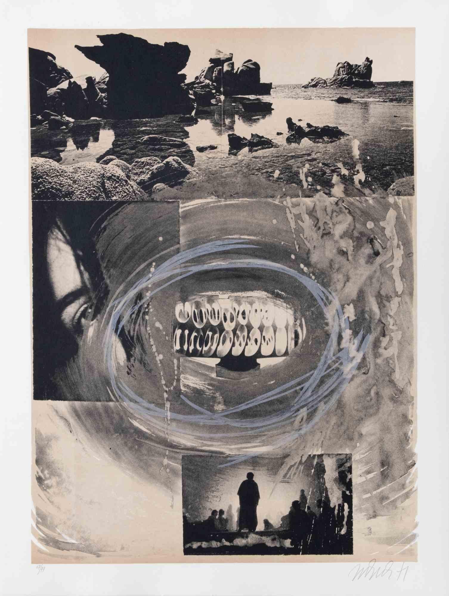 The Mouth of the Time is a contemporary artwork realized by Nani Tedeschi in 1971.

Black and white lithograph.

Hand signed and dated on the lower margin.

Numbered on the lower margin.

Edition of 69/99. 