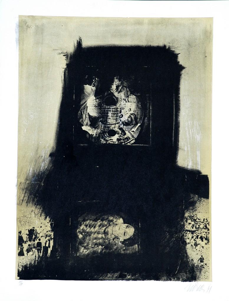 Nani Tedeschi Abstract Print - Two Worlds Lithograph, Abstract Style, Signed, Edition of 99, 1971