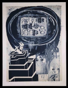 Woman in Labyrinth – Originallithographie von Nani Tedeschi, 1971