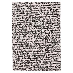 Nanimarquina Black on White Manuscrit Wool Rug Joaquim Ruiz Millet 200cm 78.7in