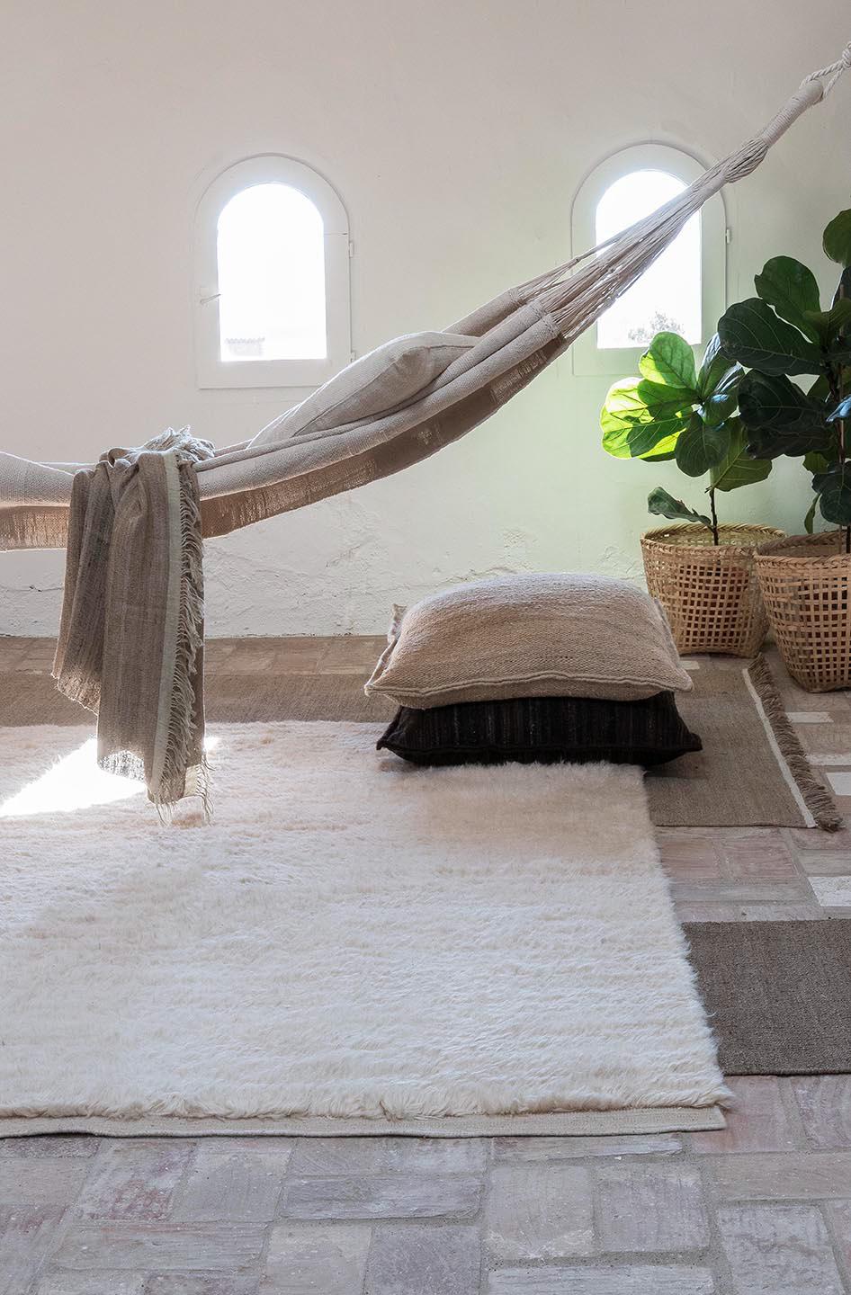 Wellbeing is an organism of comforting textile products that support the human experience. All the items focus on tactility, materiality, craft and quality. They add warmth, softness and comfort to indoor environments, and a connection to the