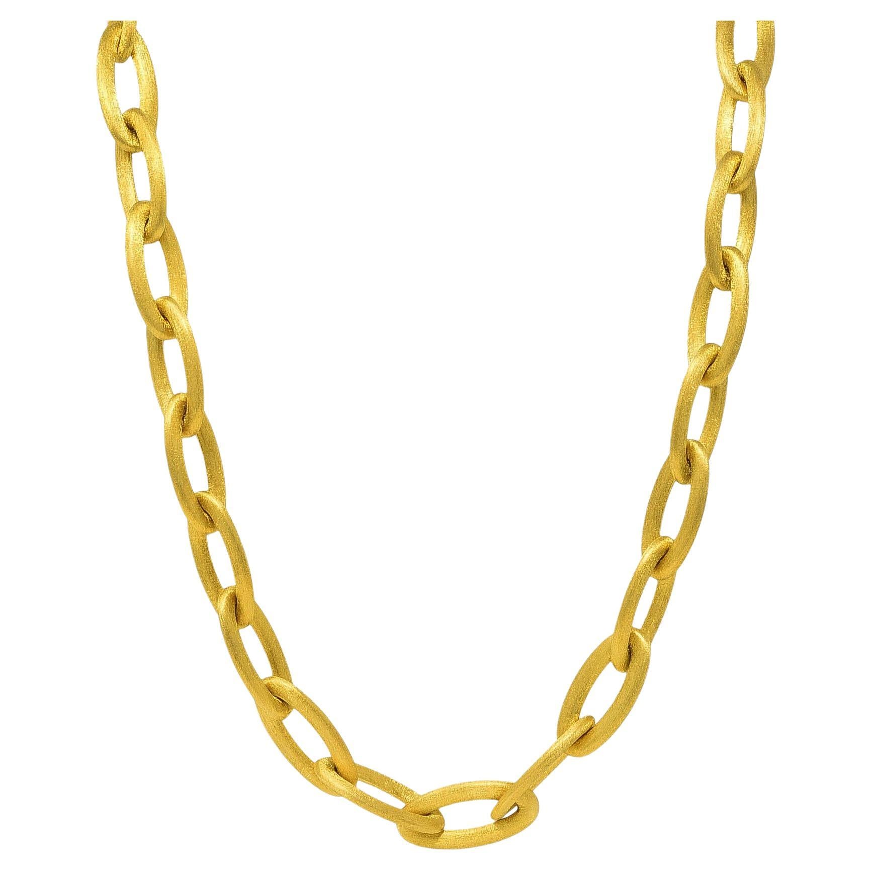 Nanis 18 Karat Yellow Gold Chain Link Libera Icon Necklace