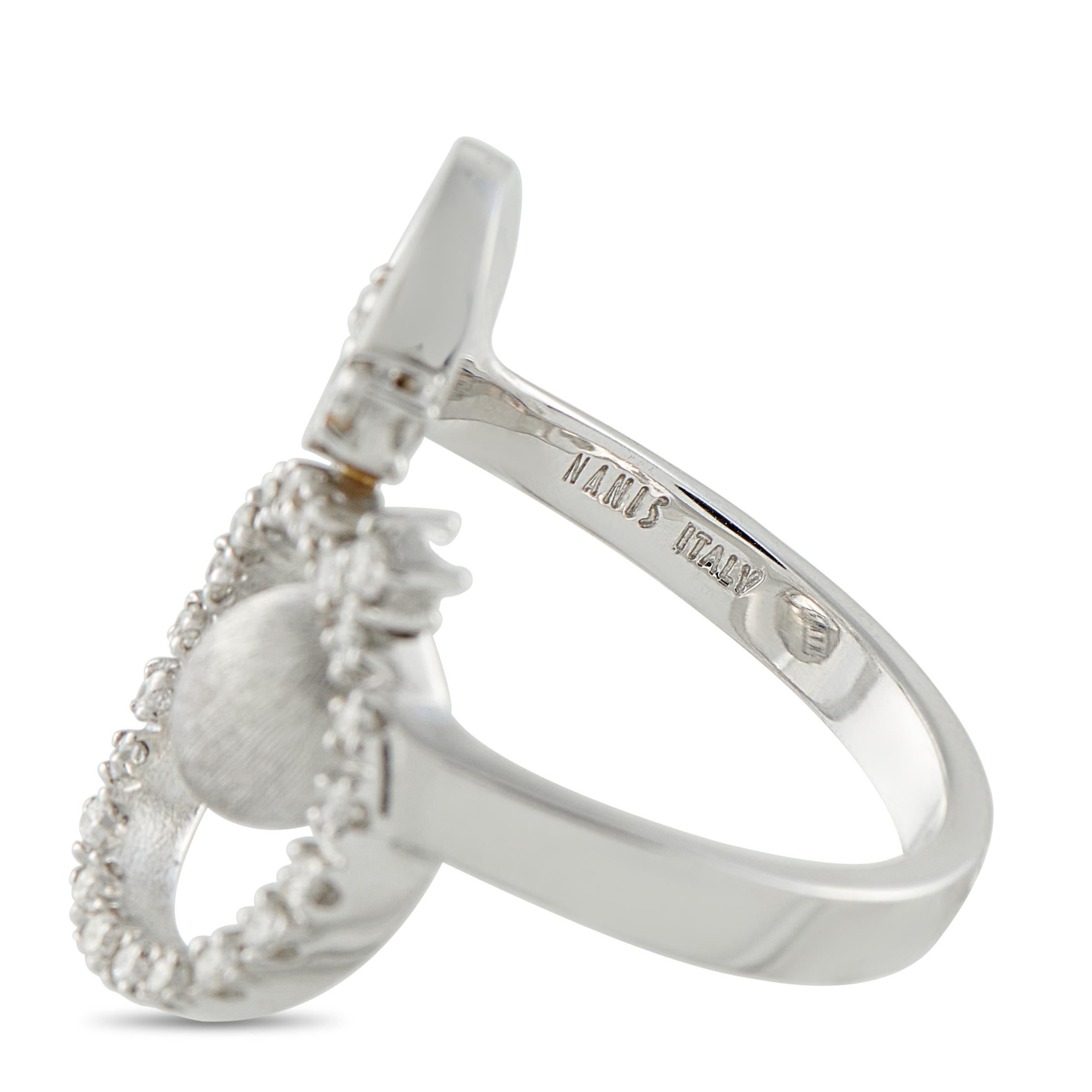 Nanis 18K White Gold 0.45ct Diamond Ring NA44-100725 Excellent état - En vente à Southampton, PA