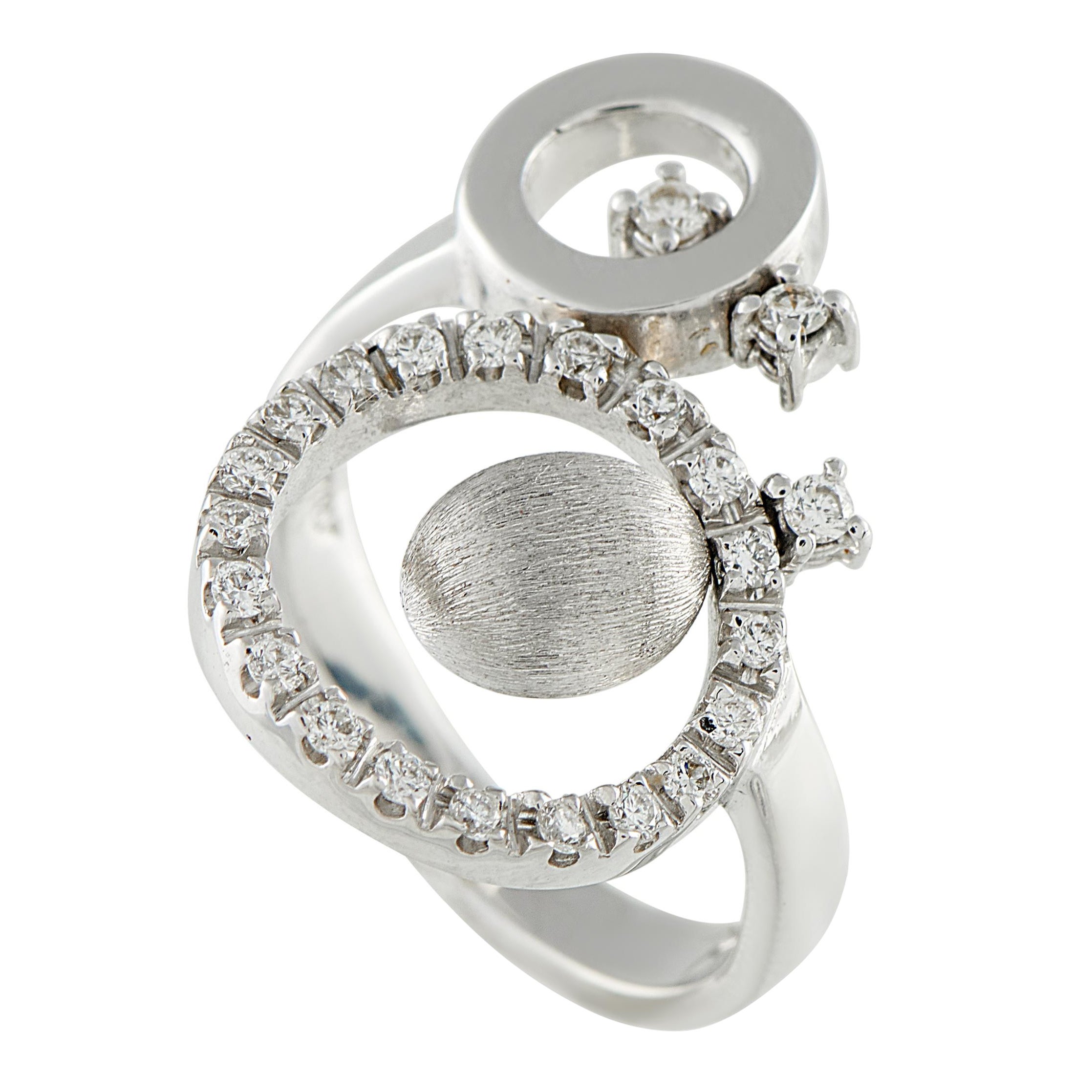 Nanis 18K White Gold 0.45ct Diamond Ring NA44-100725 en vente