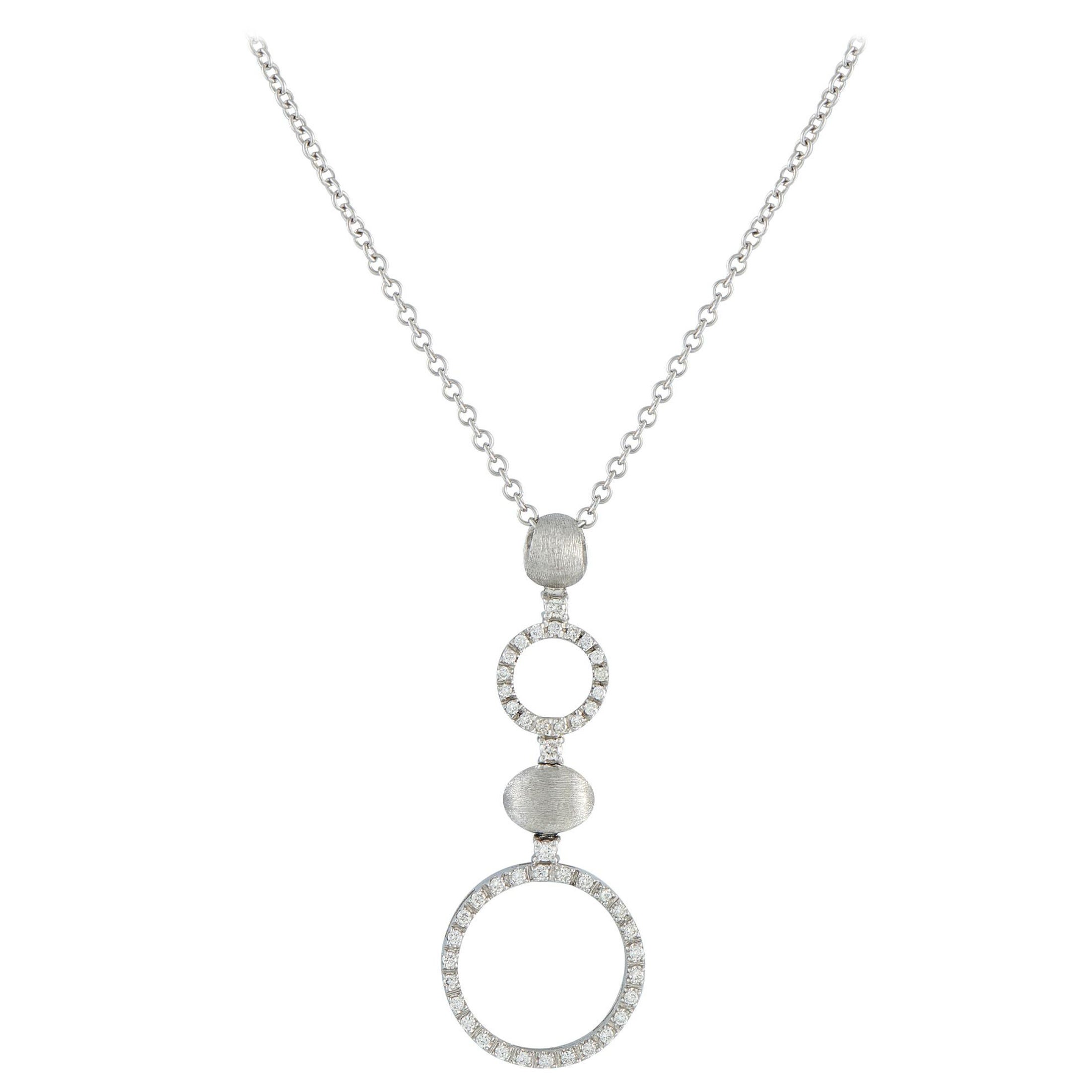 Nanis 18K White Gold 0.65ct Diamond Necklace NA43-100725 en venta