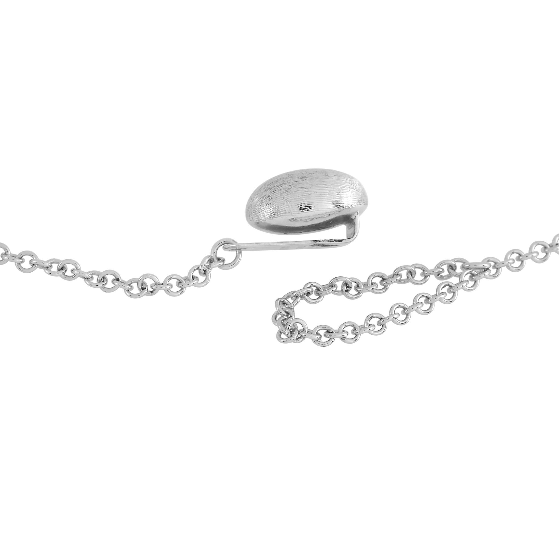 Round Cut Nanis 18K White Gold 0.85 Ct Black and White Diamond Necklace