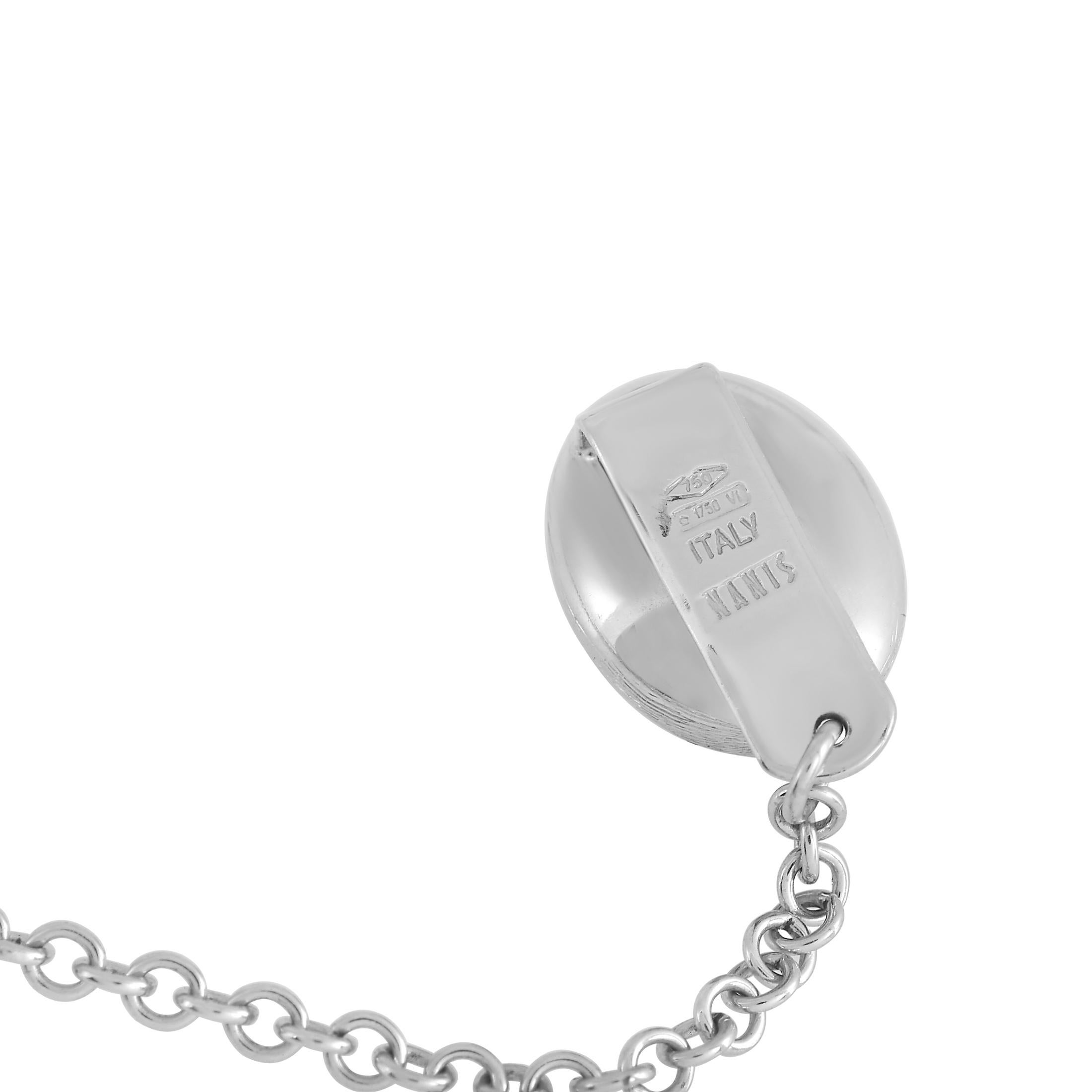 Nanis 18K White Gold 0.85 Ct Black and White Diamond Necklace In New Condition In Southampton, PA