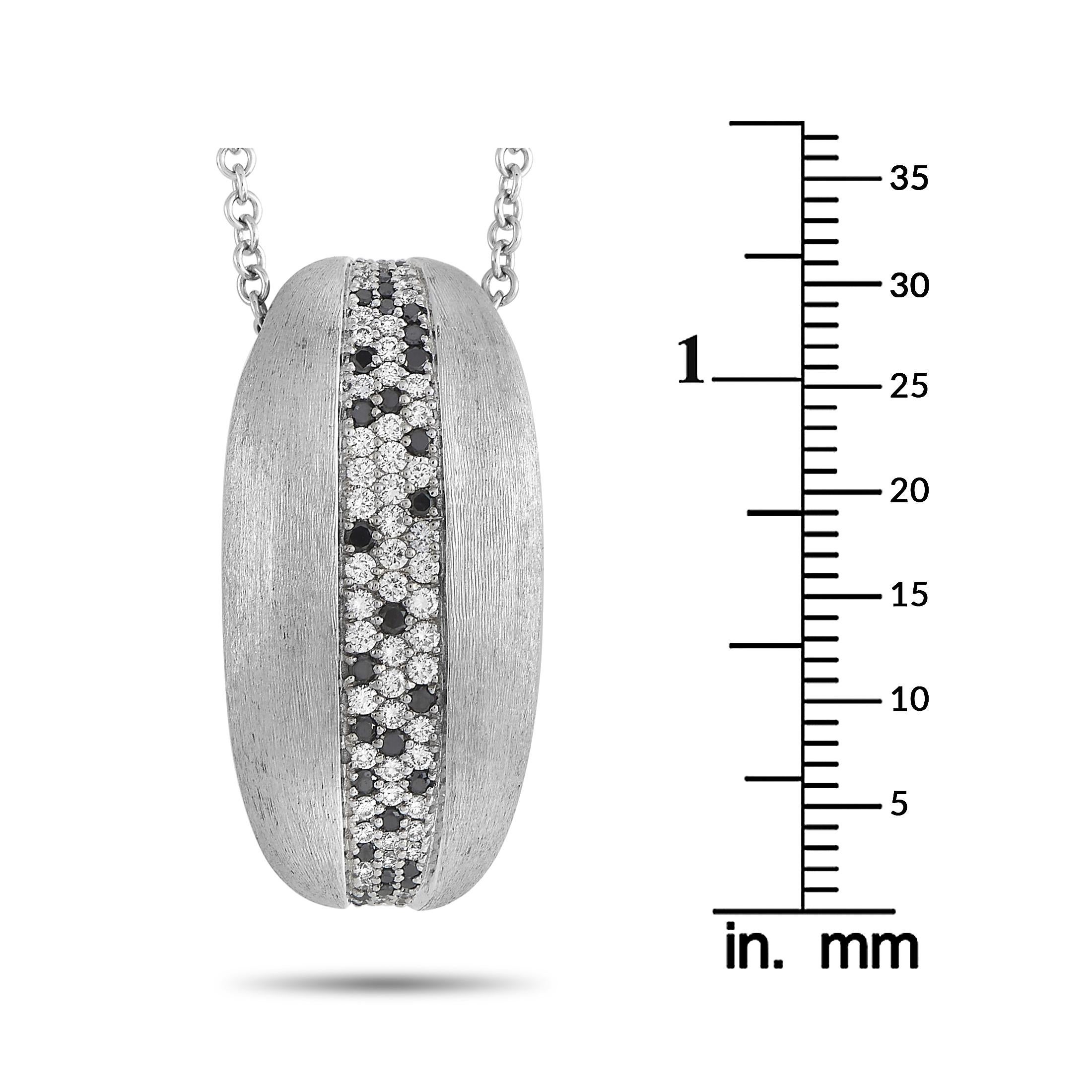 Women's Nanis 18K White Gold 0.85 Ct Black and White Diamond Necklace