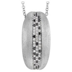 Nanis 18K White Gold 0.85 Ct Black and White Diamond Necklace