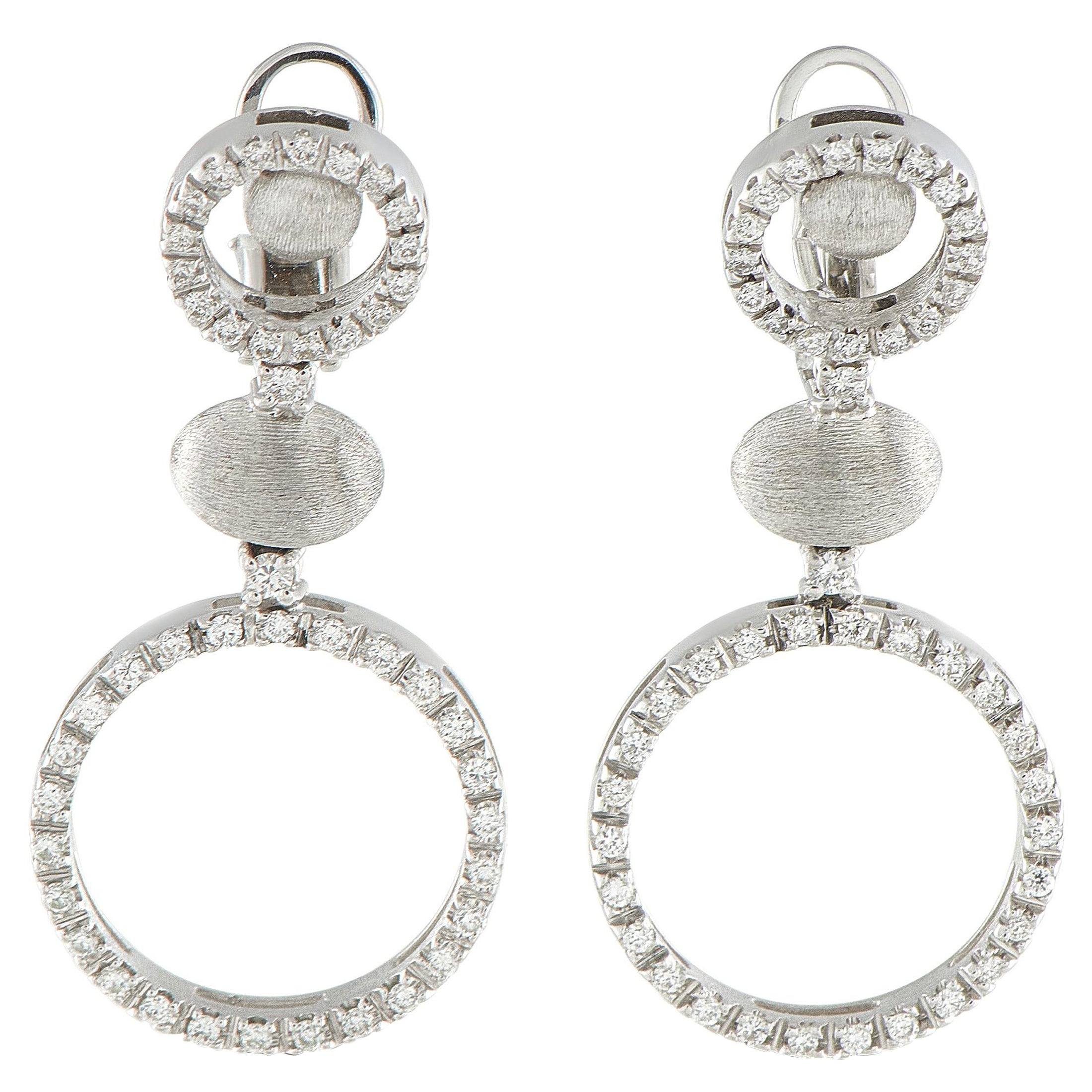 Nanis 18K White Gold 1.20ct Diamond Earrings NA42-100725