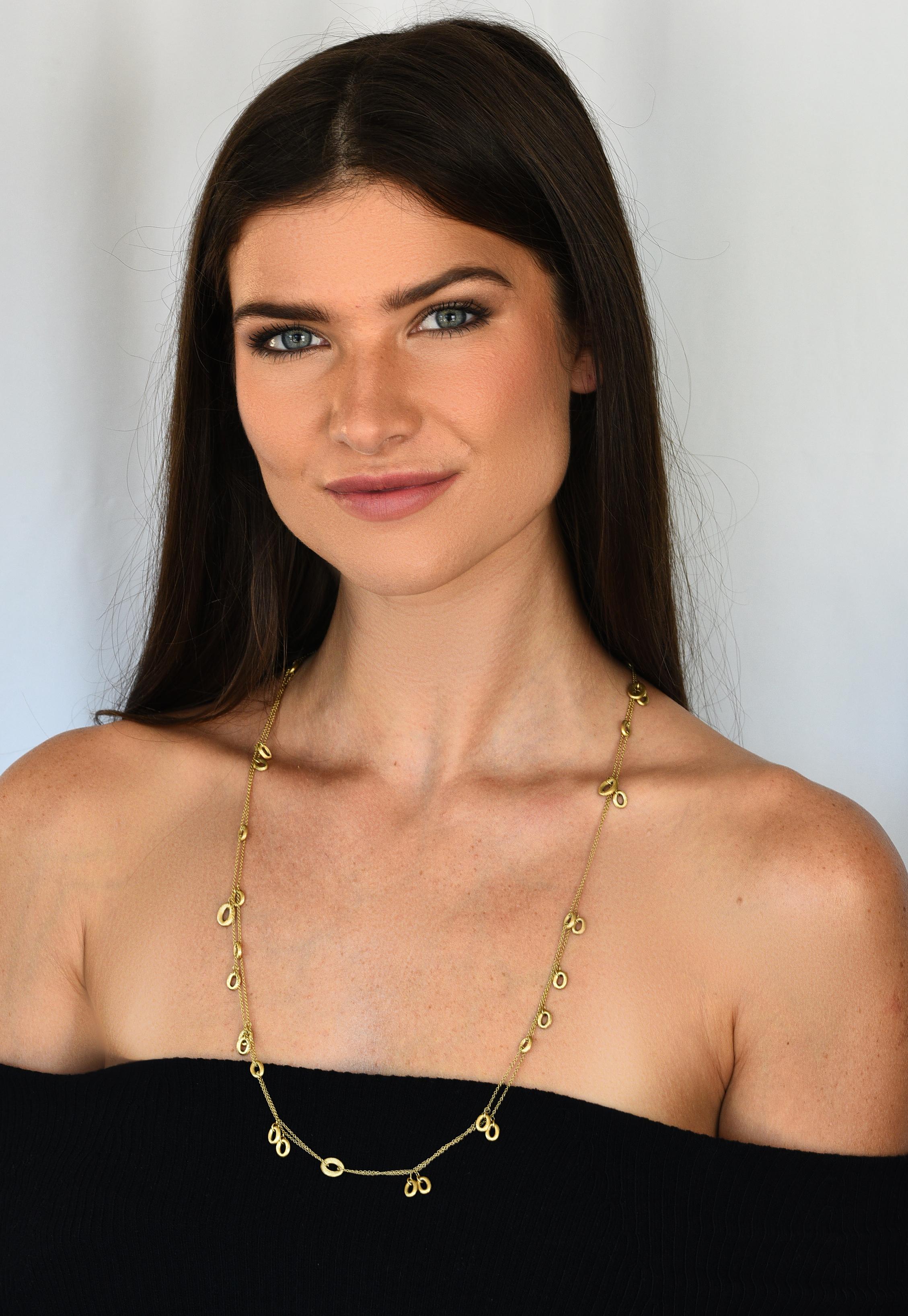 Nanis Contemporary 18 Karat Yellow Gold Brushed Olga Chain Necklace 3