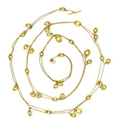 Nanis Contemporary 18 Karat Yellow Gold Brushed Olga Chain Necklace