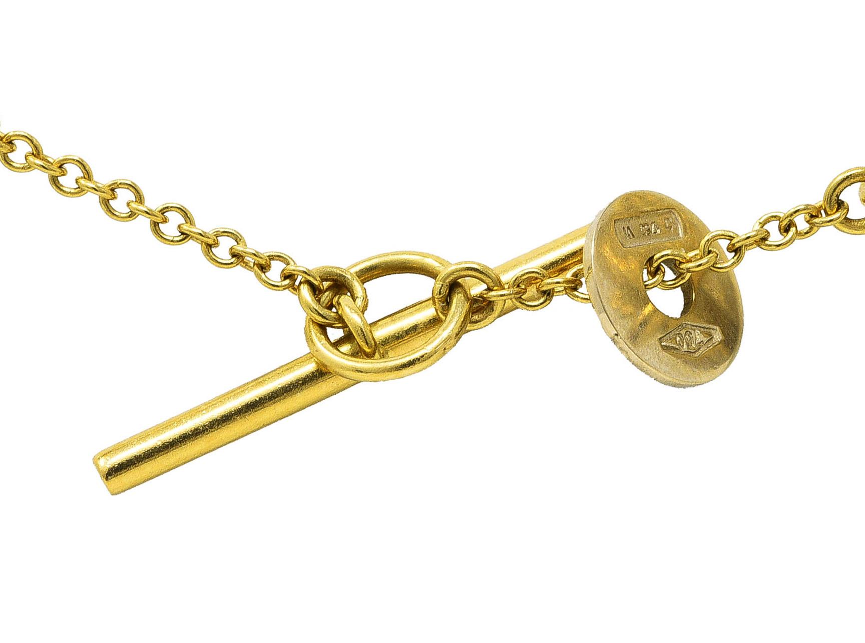 Women's or Men's Nanis Contemporary 18 Karat Yellow Gold Brushed Olga Chain Necklace
