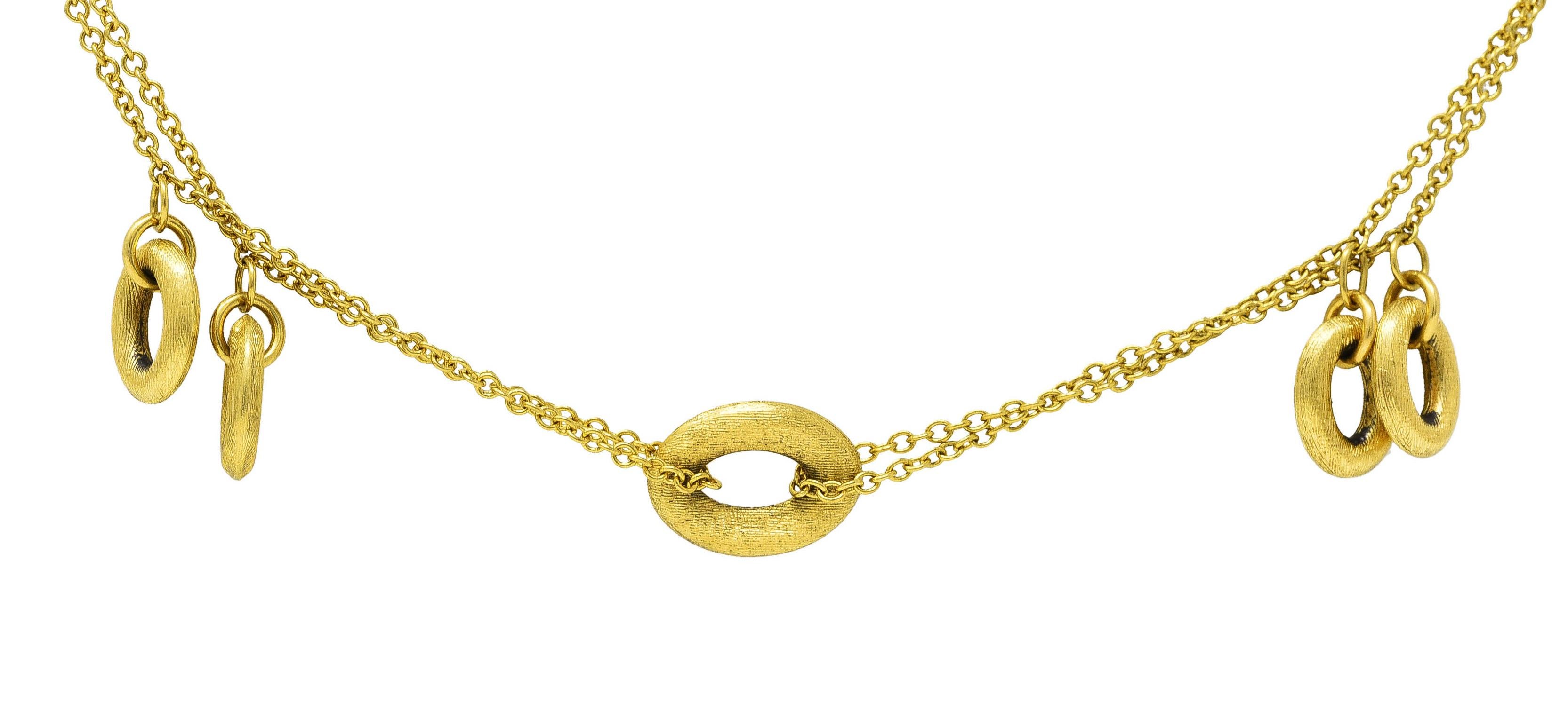 Nanis Contemporary 18 Karat Yellow Gold Brushed Olga Chain Necklace 1