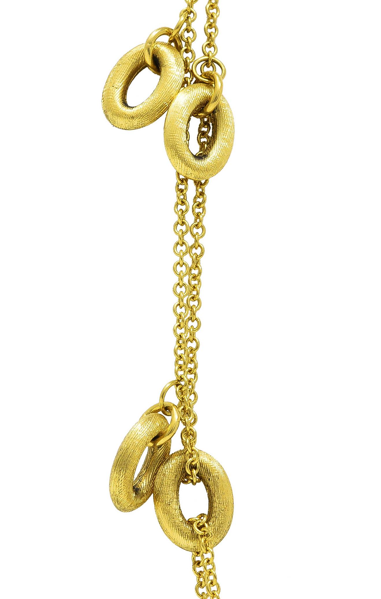 Nanis Contemporary 18 Karat Yellow Gold Brushed Olga Chain Necklace 2