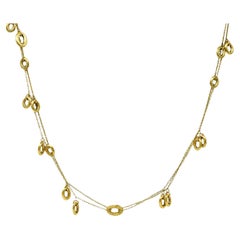 Nanis Contemporary 18 Karat Yellow Gold Brushed Olga Chain Necklace