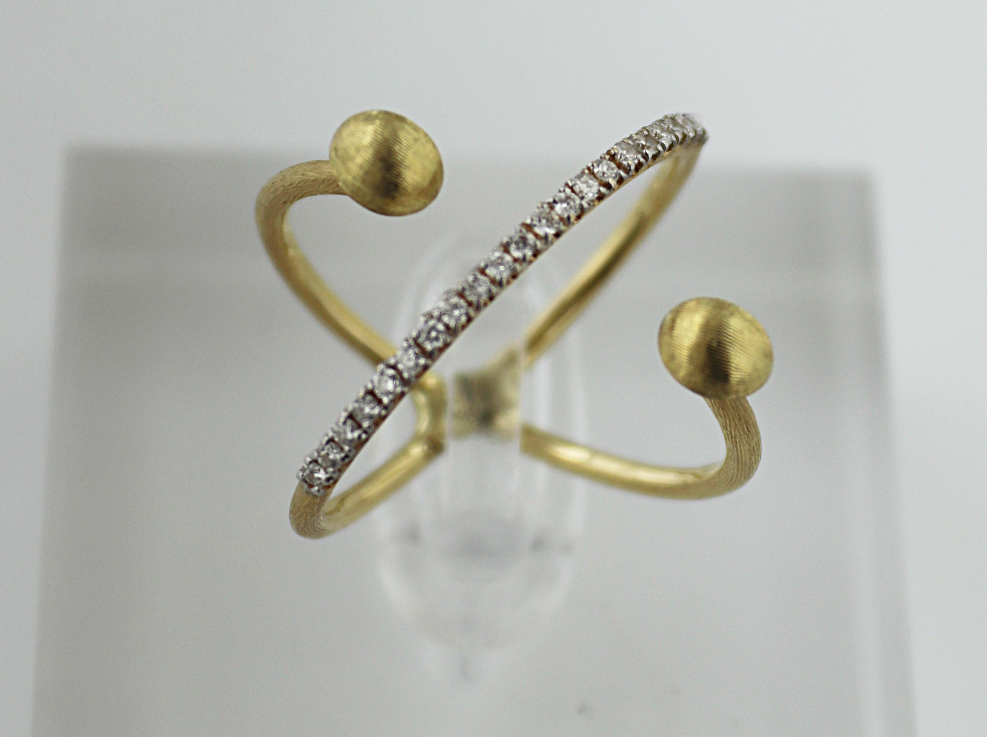 Nani's Diamant, 18K Gelbgold Elite Criss Cross Ring im Angebot 6