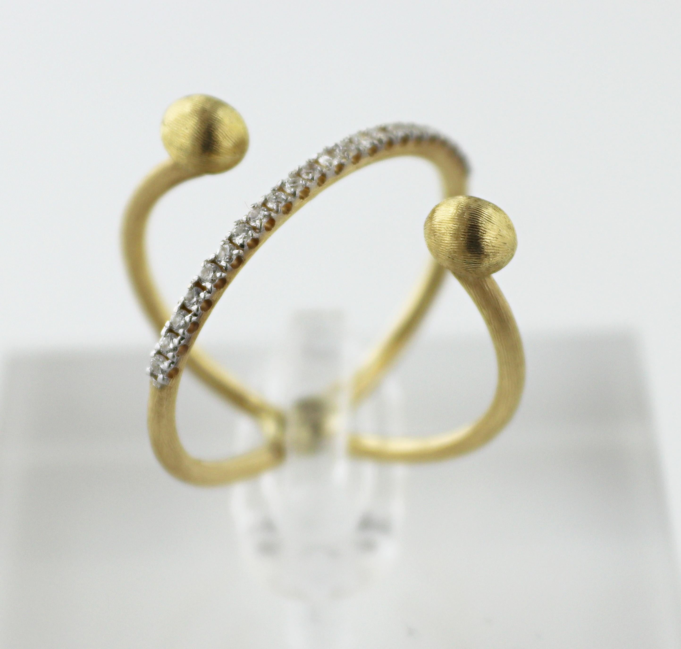 Nani's Diamant, 18K Gelbgold Elite Criss Cross Ring im Angebot 7