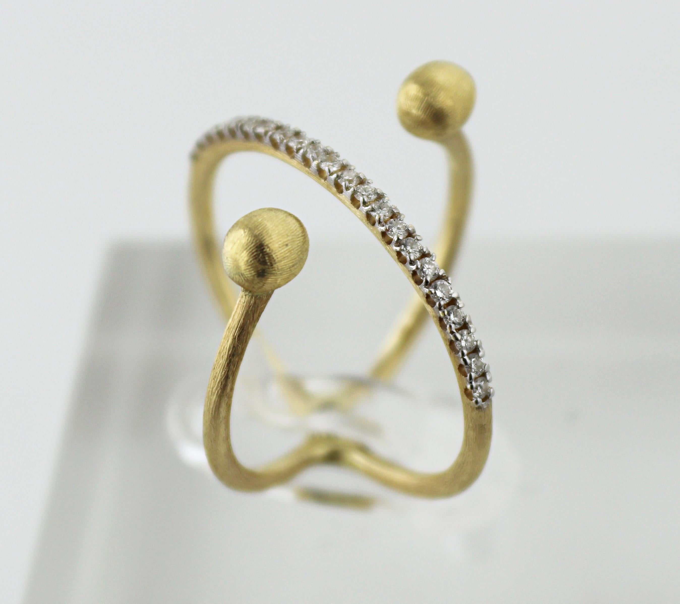 Nani's Diamant, 18K Gelbgold Elite Criss Cross Ring im Angebot 8