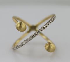 Nani’s Diamond, 18k Yellow Gold Elite Criss Cross Ring