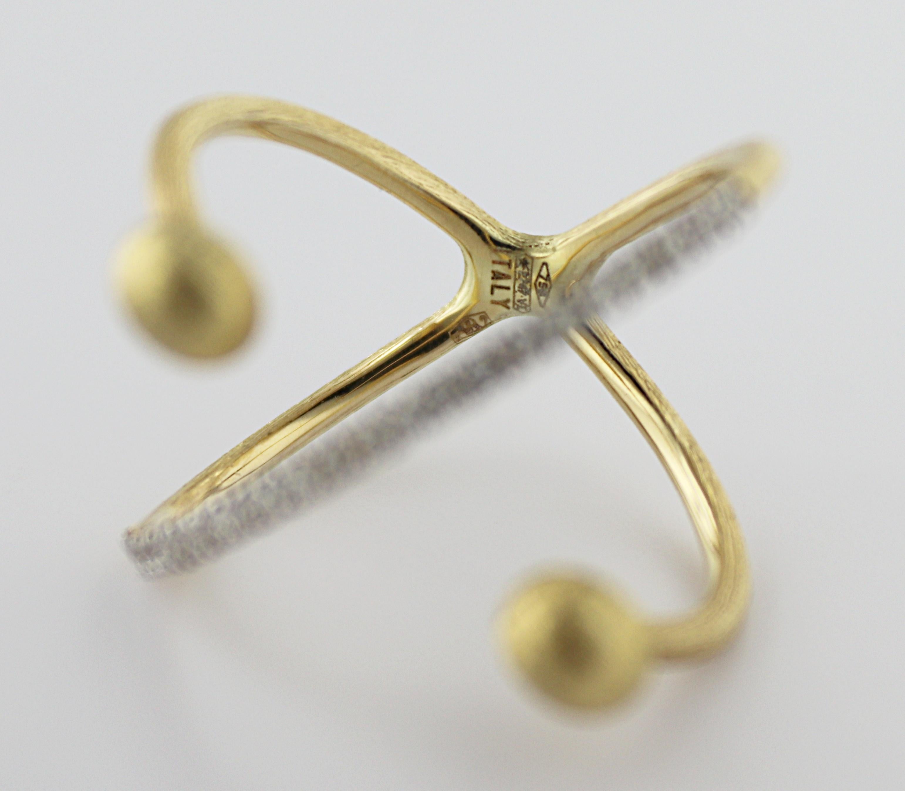 Nani's Diamant, 18K Gelbgold Elite Criss Cross Ring im Angebot 2