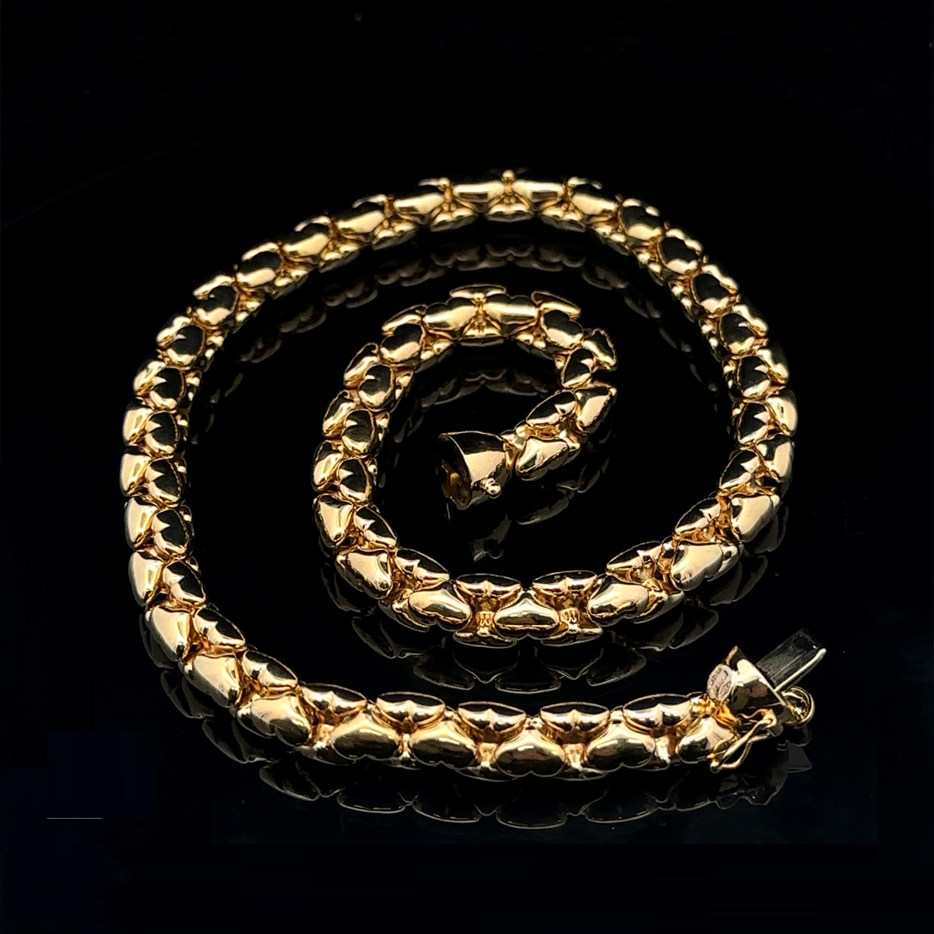 Nanis Italienische Gliederhalskette, massives 18k Gelbgold 16,5