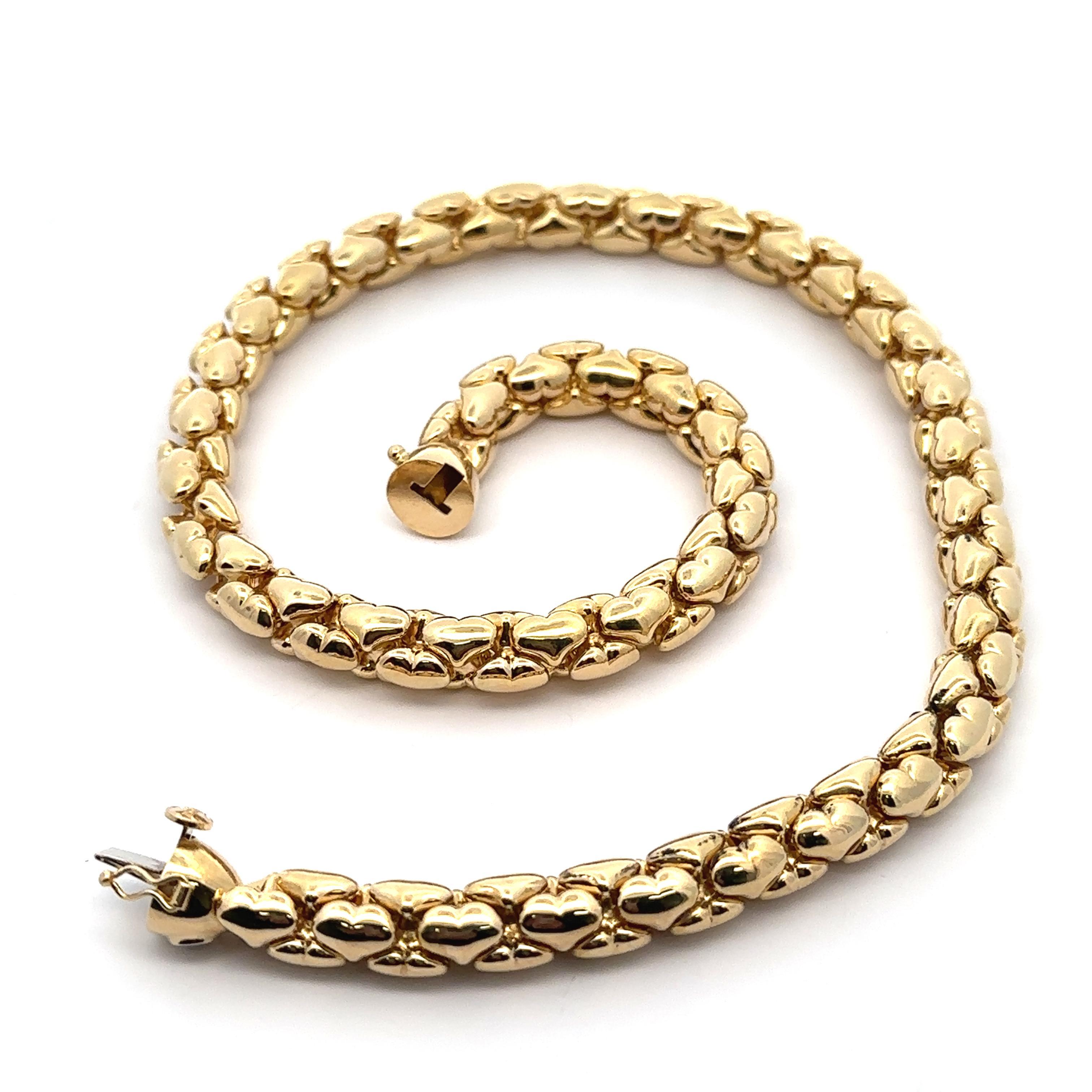 Nanis Italienische Gliederhalskette, massives 18k Gelbgold 16,5