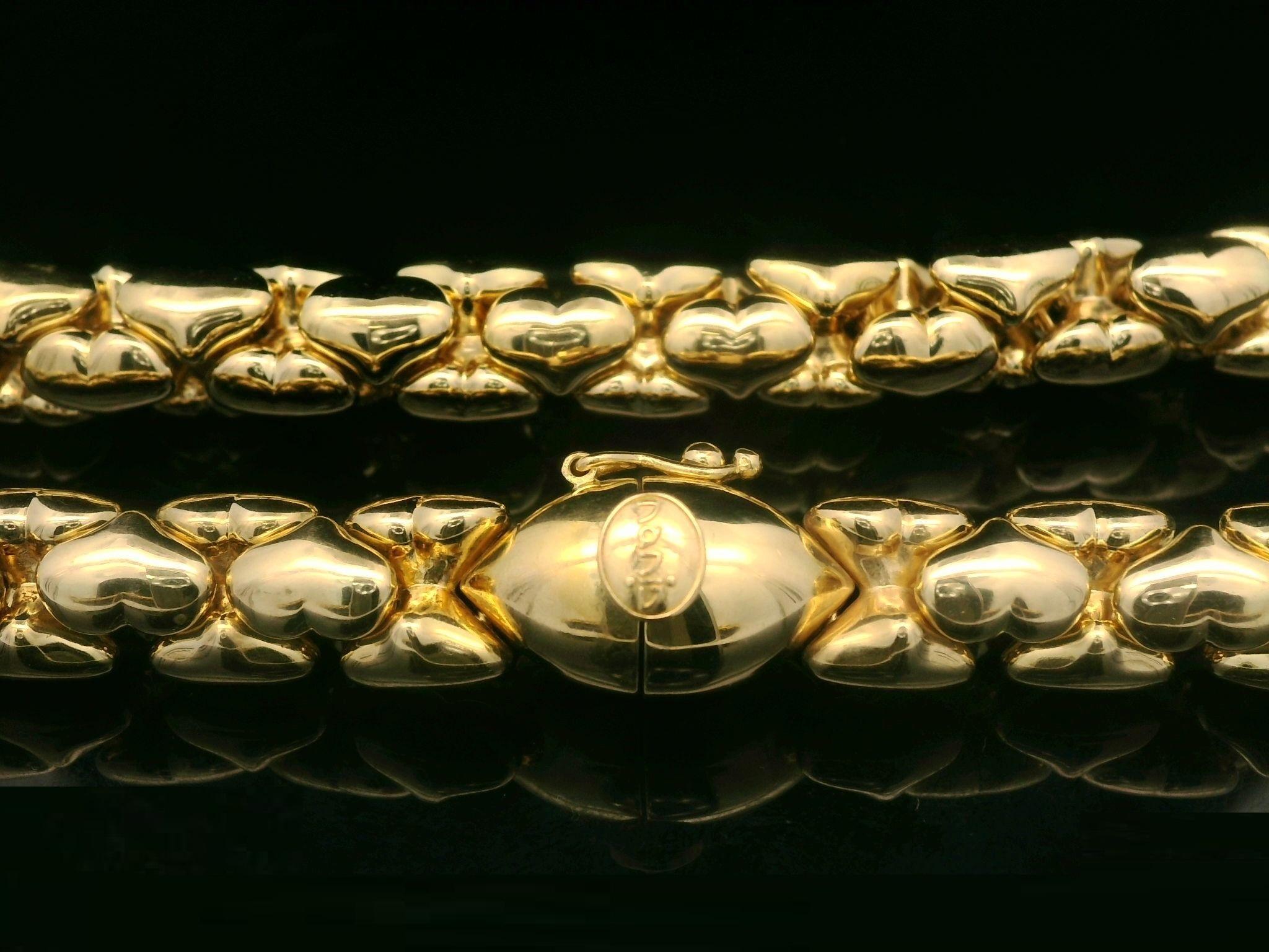 Nanis Italienische Gliederhalskette, massives 18k Gelbgold 16,5