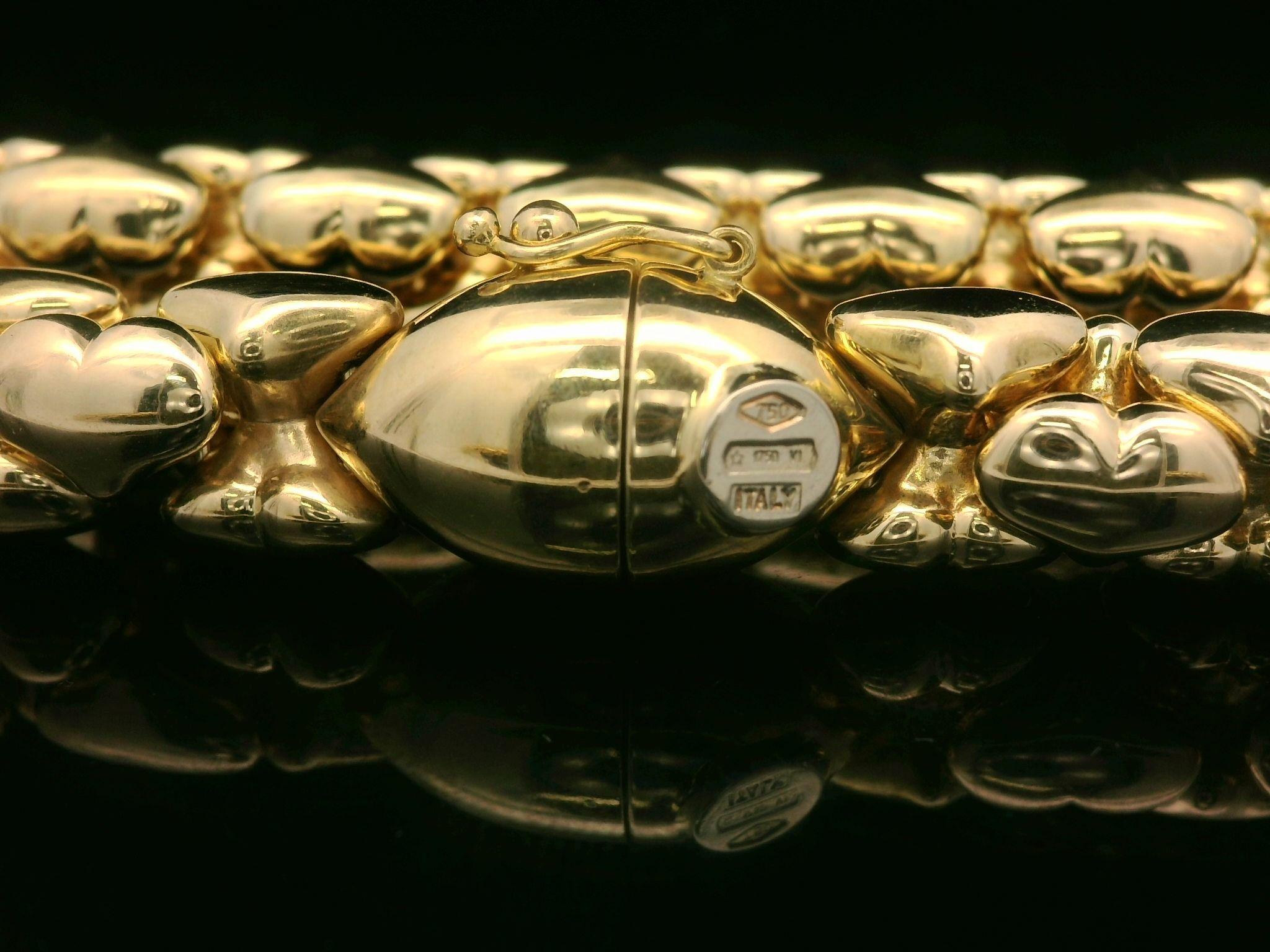 Nanis Italienische Gliederhalskette, massives 18k Gelbgold 16,5
