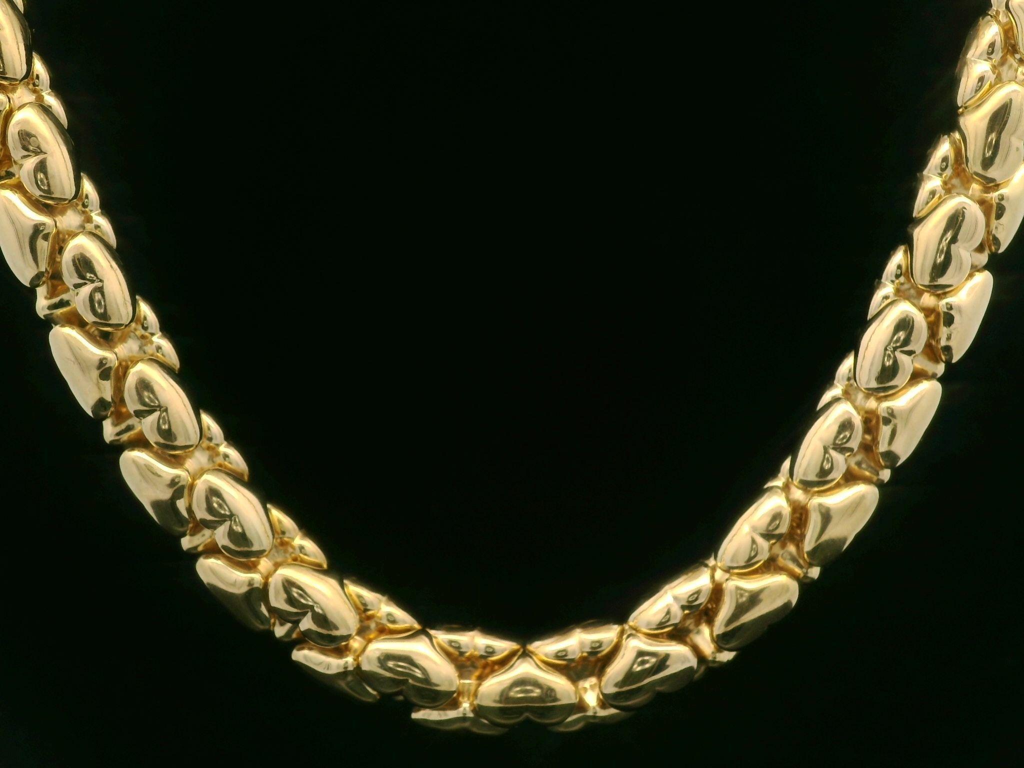 Nanis Italienische Gliederhalskette, massives 18k Gelbgold 16,5