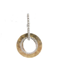 Nanis Italy - Orecchino a forma di disco con diamante in oro bicolore 18 carati