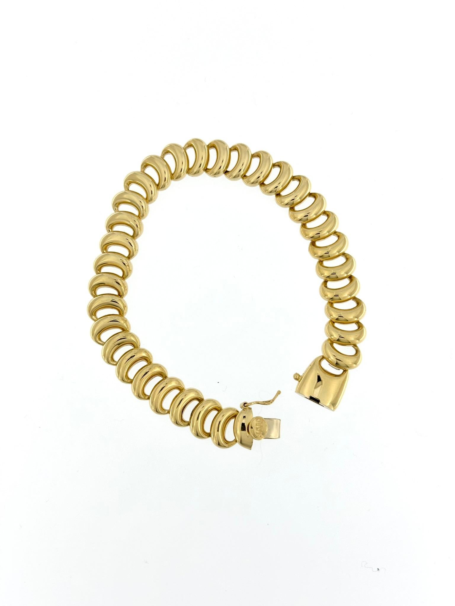 Contemporary Yellow Gold Flexible Bracelet signed by Nanis For Sale